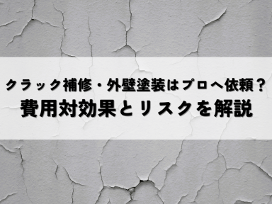 外壁のクラック補修・外壁塗装はプロへ依頼すべき？費用対効果とリスクを解説